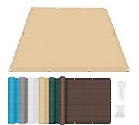 Auvent pour balcon - Protection solaire et vent - 115 x 750 cm - Pour terrasse, jardin - Tissu respirant avec attaches de câbles - Jaune sable - Idéal pour les espaces extérieurs