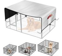 Auvent pour chien avec quatre cordons de serrage de sécurité pour une stabilité extérieure sur des cadres de parc de 61 à 127 cm de haut (290 x 180 cm)
