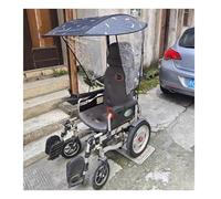 Auvent pour fauteuil roulant, parapluie électrique réglable, imperméable et pliable, ajustement universel, résistant à l'eau, résistant aux UV (respirant, avec poignées)
