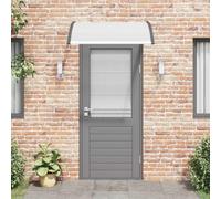 Auvent pour porte 120 x 100 cm en polycarbonate | Transparent, supports noirs, épaisseur 5 mm, ABS et aluminium, kit de montage inclus