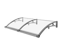 Auvent pour Porte d'Entrée 120 x 60 cm - En Alliage d'Aluminium - Transparent - Pour l'Extérieur - Protection Solaire