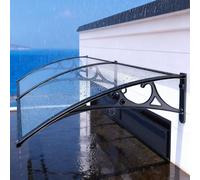 Auvent pour Porte D'entrée 60 80 120 200 360 cm Porte Toit Marquise, Plaque Polycarbonate, Porte D'entrée Trapézoïdale, Protection Contre La Pluie, Balcon(60x180cm)