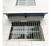 Auvent pour Porte d'Entrée Auvents Rapportés pour Fenêtres, Auvent De Porte pour Unité De Climatisation Extérieure, Polycarbonate Gris et Support en Aluminium Noir(80x280cm/31.5x110.2in)