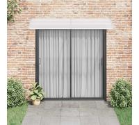 Auvent pour porte gris et transparent 240 x 75 cm en polycarbonate | Résistant aux agents atmosphériques, supports ABS, barres en aluminium, 6 panneaux, kit de montage