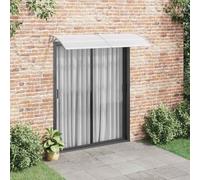 Auvent pour porte grise et transparente, 200 x 75 cm, en polycarbonate avec supports ABS et barres en aluminium, couvercle imperméable et résistant aux agents atmosphériques