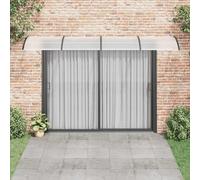 Auvent pour porte noir transparent 400 x 75 cm en polycarbonate | Résistant aux agents atmosphériques, cadre en aluminium et ABS, épaisseur 5 mm, kit de montage complet