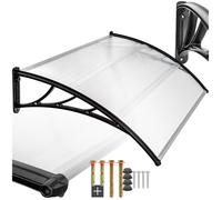 tectake® Auvent Marquise de Porte Exterieur en Polycarbonate Transparent et Indéformable Simple et Rapide à Installer Auvents Protection Pluie Porte d'entrée Maison Fenêtre Vitrine - 120 x 93 cm