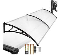 Auvent pour porte - TECTAKE - Marquise en polycarbonate 300 x 100 cm et résistant aux intempéries - Transparent