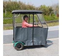 Auvent pour tricycle électrique - Imperméable, protection UV et coupe-vent, entrée et sortie faciles pour les tricycles de livraison