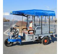 Auvent pour Tricycle Électrique Robuste, Housse de Tricycle Électrique, Rideau de Pluie Transparent, Pare-brise de Tricycle Cargo à 3 Roues, Toutes Saisons(130x95cm/51x37.4in)
