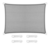 Auvent rectangulaire gris clair - 240 x 400 cm - Résistant à la déchirure - Installation facile - Double couture - Protection solaire pour balcon, pergola, camping - Anneau en D et cordon inclus