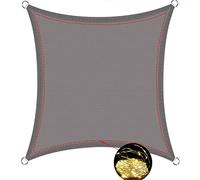 Auvent rectangulaire imperméable avec guirlande lumineuse LED Protection UV pour extérieur, terrasse, jardin, camping Gris 4 x 4 m
