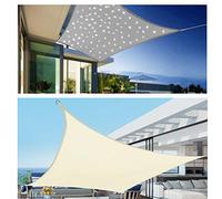 Auvent rectangulaire imperméable en polyester avec lumières LED pour jardin/balcon/terrasse Beige 2 x 4 m - Protection UV et solution d'ombrage pour l'extérieur