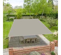 Auvent rectangulaire imperméable portable pour balcon avec œillets et clips, idéal pour camping, extérieur, terrasse, couleur taupe, espacement des trous de 50 cm, 2 x 5 m