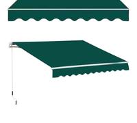 Auvent rétractable 1,5 x 3,8 / 1,5 x 0,7 m / 1,5 x 0,8 m - Pare-soleil manuel imperméable pour balcon, terrasse, fenêtre, porte et cour - Protection UV et installation facile