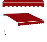 Auvent rétractable 12,7 x 3,8 cm, 12,7 x 6,3 cm, imperméable, enroulable manuellement, pour balcon, terrasse, fenêtre, porte, jardin, parfait pour les espaces de vie extérieurs