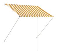 Auvent Rétractable 150x150 Cm Jaune Et Blanc