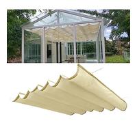 Auvent rétractable 3 x 4 m - Pergola en verre imperméable pour patio d'arrière-cour - Pare-soleil avec fil coulissant - Tous les composants inclus (couleur : blanc)