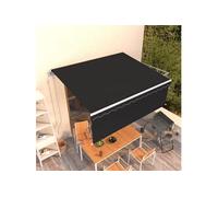 Vidaxl Auvent Automatique Rétractable Avec Store 4x3 M Anthracite