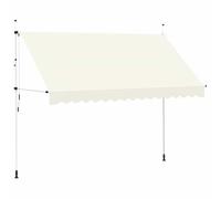Auvent Rétractable 350 cm Crème | Polyester Haute Qualité, Cadre Acier, Résistant Eau, Réglable en Hauteur et Angle, Manivelle Gauche ou Droite
