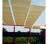 Auvent rétractable à Voile Pare-Soleil, Outdoor U Shape Retractable Wave Shade Sail with Kit 90% Protection Beige Multi Sizes(0.6x10m/1.9x32.8ft)