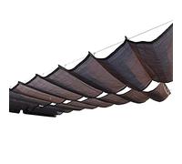 Auvent rétractable à Voile Pare-Soleil, Retractable Block Wave Shade Sail Brown Multiple Sizes(1.4x10m/4.6x33ft)
