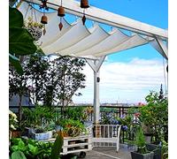 Auvent rétractable à Voile Pare-Soleil, Retractable U-Shape Wave Sun Shade Net with Mounting Kit, White, Multiple Sizes(1.2x4m/3.9x13ft)