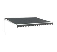 Store Banne Rétractable 4,5 X 3 M Anthracite Tissu Aluminium Fixation Murale Résistant Aux Uv