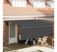 vidaXL Store motorisé Gris Anthracite, rétractable, 4 x 3m. Tissu Polyester résistant aux UV et à l'eau. Cadre en alu recouvert de Poudre, réglage Manuel, Montage Mural. Finition Mate et Lisse, idéal