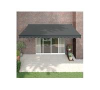 Auvent rétractable anthracite 4x3 m tissu et aluminium