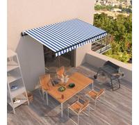 Auvent Rétractable Automatique 350x250 cm Jaune et Blanc Store Balcon vidaXL