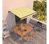 Vidaxl Auvent Rétractable Automatique 350x250 Cm Jaune Et Blanc Jaune