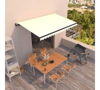 Auvent Rétractable Automatique 350x250 cm Jaune et Blanc Store Balcon vidaXL