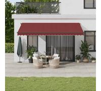 Vidaxl Auvent Rétractable Automatique Bordeaux 450x350 Cm