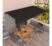 Vidaxl Auvent Rétractable Automatique 500x350 Cm Anthracite Gris