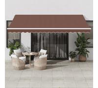 Auvent rétractable automatique avec LED marron 450x350 cm auvent vidaXL