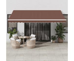 Auvent rétractable automatique avec LED marron 450x350 cm auvent vidaXL