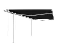Vidaxl Auvent Rétractable Automatique Et Poteaux 3x2,5 M Anthracite