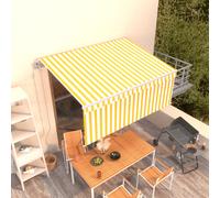 Auvent Rétractable Automatique avec Store 3x2,5m Jaune et Blanc Banne vidaXL