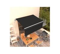 Auvent Rétractable Automatique avec Store Banne Pliable Jardin Balcon Terrasse Extérieur Protection contre Rayons UV 3,5x2,5 m Anthracite