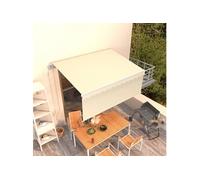 vidaXL Auvent Rétractable Automatique avec Store Banne Pliable Jardin Balcon Terrasse Patio Extérieur Protection Contre Rayons UV 3x2,5 m Crème