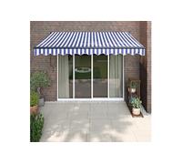 Auvent rétractable automatique bleu et blanc 3x2,5 m