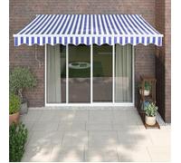 Luifel automatisch uitschuifbaar 3x2,5 m blauw en wit3154471