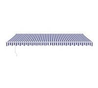 Vidaxl Auvent Rétractable Bleu Et Blanc 5x3 M Tissu Et Aluminium