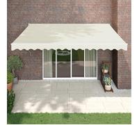 Vidaxl Auvent Rétractable Crème 4,5x3 M Tissu Et Aluminium