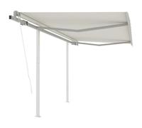 Auvent Rétractable Automatique et Poteaux 3x2,5 m Bleu et Blanc Store vidaXL