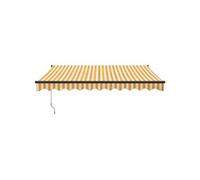 Auvent rétractable automatique jaune et blanc 3,5x2,5 m
