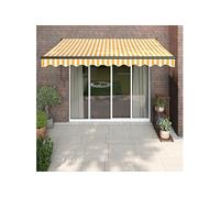 Auvent rétractable automatique jaune et blanc 3x2,5 m