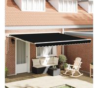 Auvent Rétractable Automatique Noir 400x300 Cm, Tissu De Remplacement D'auvent Vidaxl Pour Cadre 4x3 M Noir