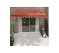 Vidaxl Auvent Rétractable Orange Et Marron 3x2,5 M Tissu Et Aluminium